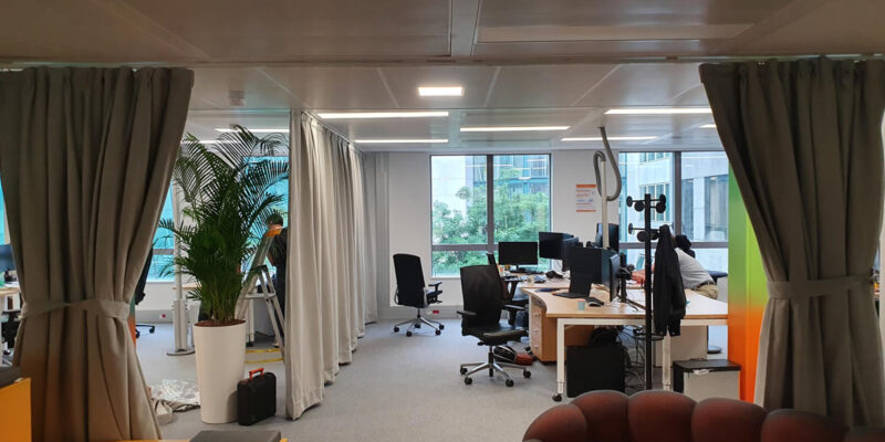 cotton silence rideau bleu bureau